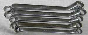 SNAP-ON 5PC METRIC 12PT 60° DEEP OFFSET BOX WRENCH SET 10-19MM #XOM605