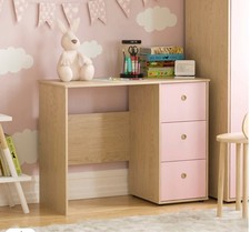 Computer Desk 3 Drawer Dressing PC Table Study Homework Writing Station Kids