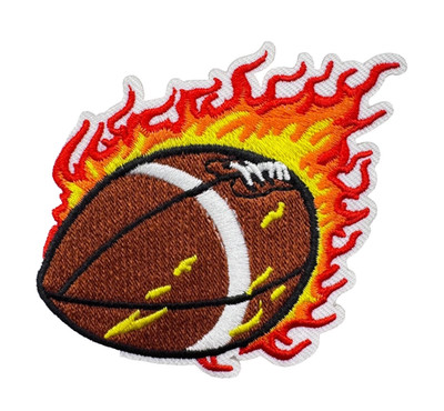 American Football  in Flammen  Patch Bügelbild bestickt zum Aufbügeln Aufnäher