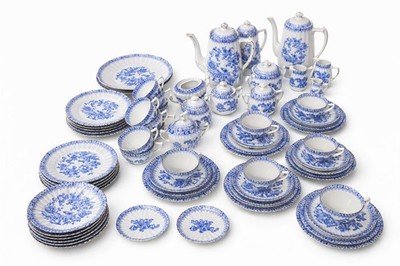 Kaffeeservice  Echt Tuppack China Blau Tiefenfurt    großes Set, Vintage