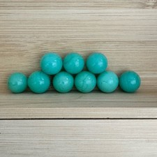 Lot Of 9 Aqua Turquoise Color Glass Marbles Vintage