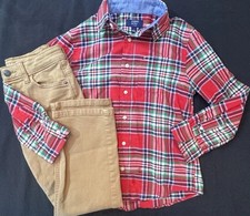 Boys Outfit Bundle Crown  Ivy Button-Up  Cat And Jack Sz 7 Pants