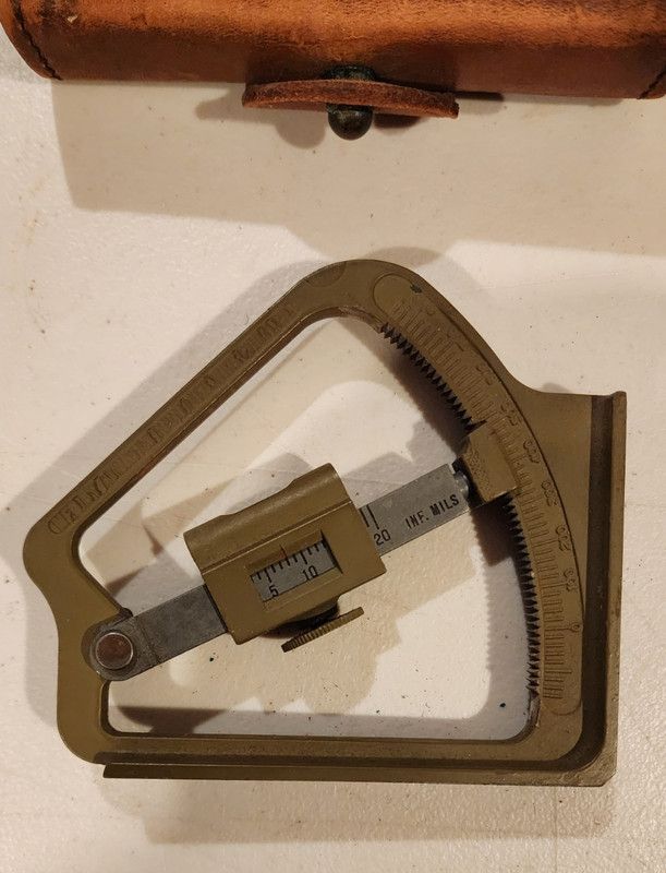 Antique WWII US Military Machine Gun Clinometer Model 1917 w Leather Case 4274