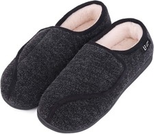 LongBay Womens Adjustable Slippers Memory Foam Cozy Wide Diabetic House Shoes Ed