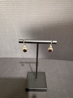 Sterling Silber 925 Granat Ohrhänger Ohrringe roter Stein Einfassung Set