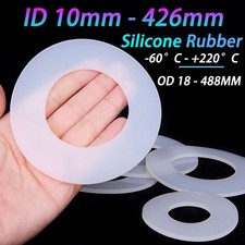 3MM THICK WHITE SILICONE HIGH TEMP FLAT RING RUBBER WASHER SEAL GASKETS