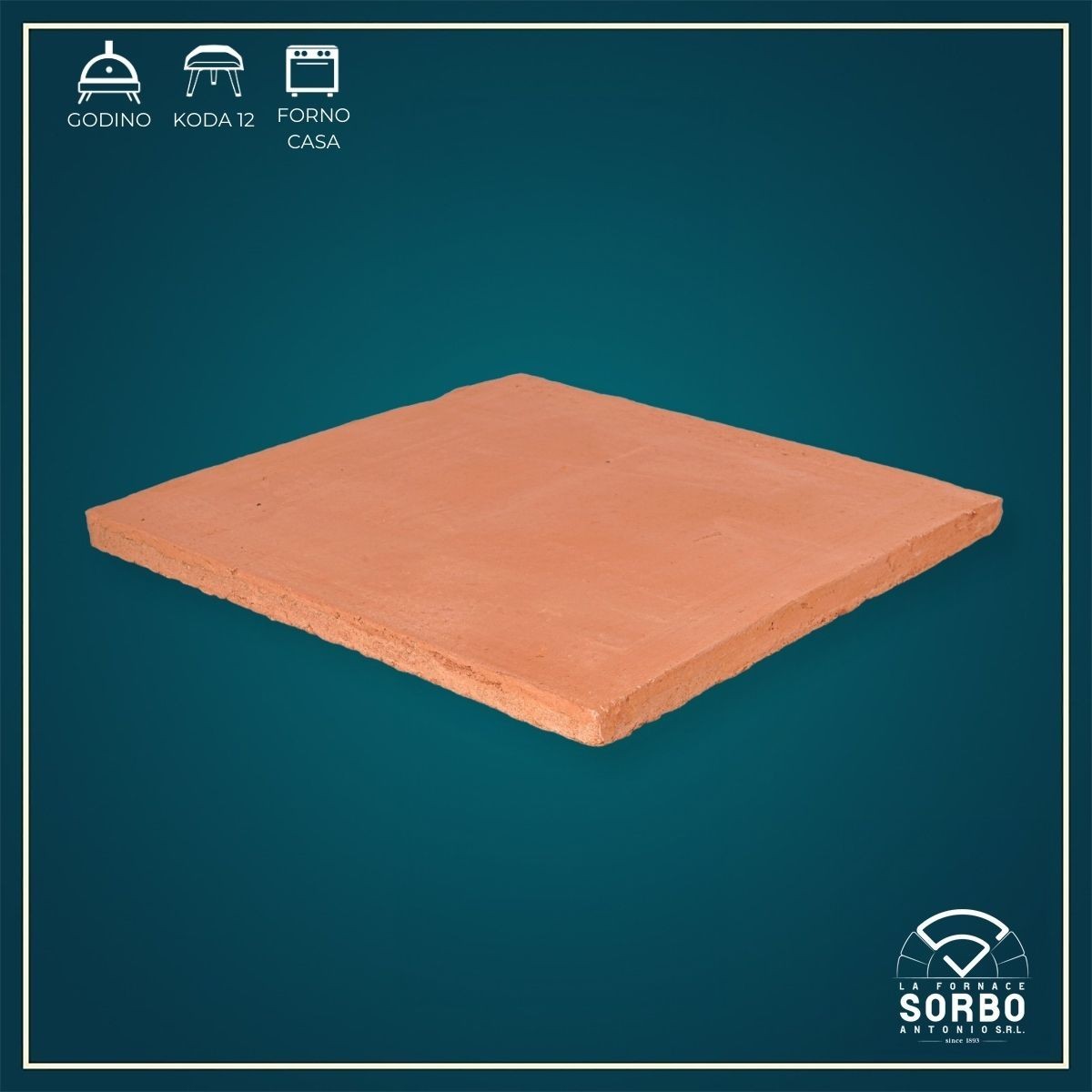 Biscotto di Sorrento 40x40x2,5 cm - Pietra Refrattaria Pizza Napoletana