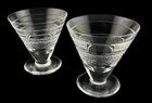 2 Vintage Waterford Rossmore Footed Juice Glasses Clear Cut Crystal 3.5”