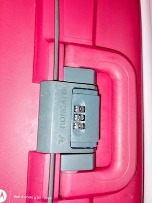 Roncato Pink Hard Shell Suitcase with Combination Lock and Wheels