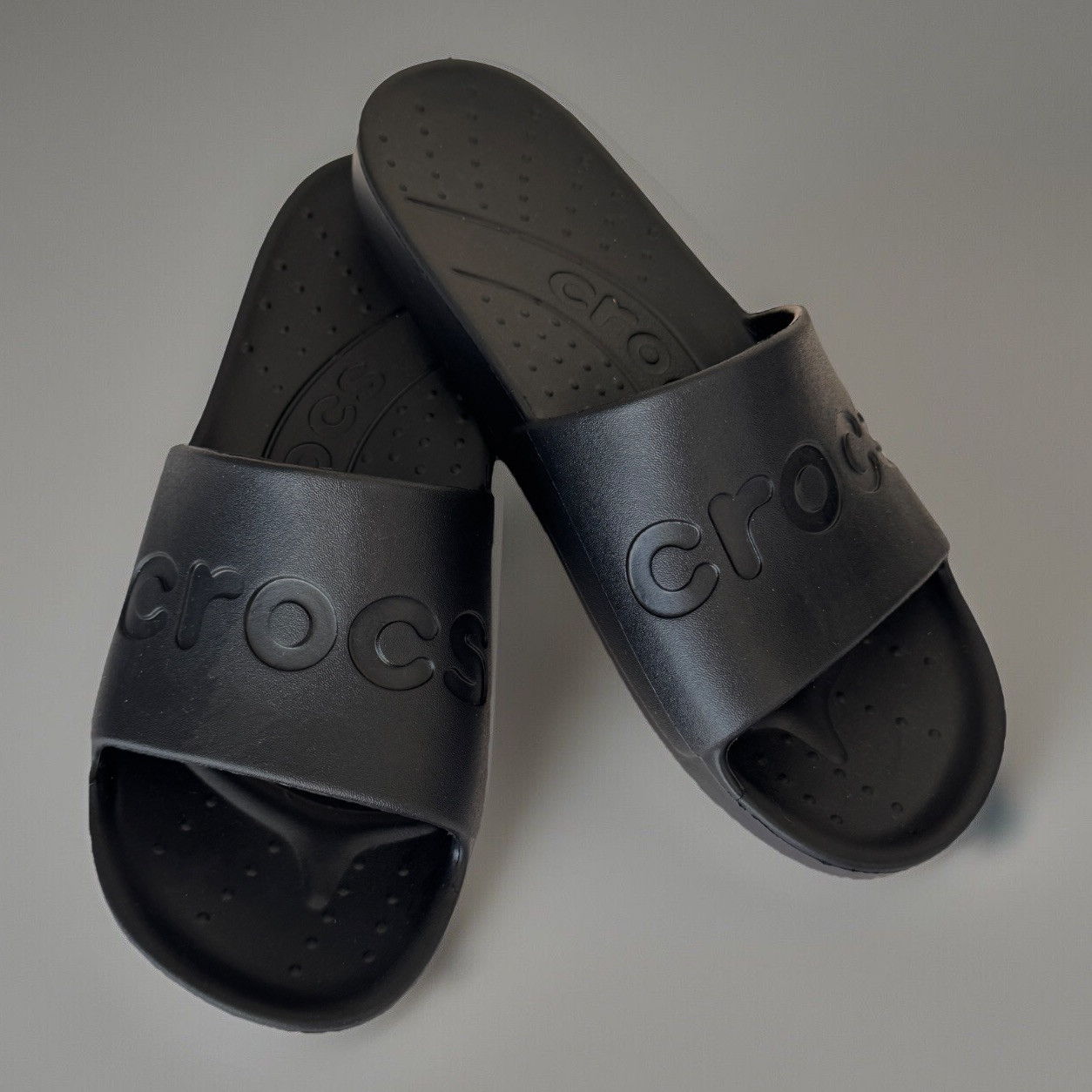 Crocs Black Slides Comfortable Slip-On Sandals M7 W9 210088-image