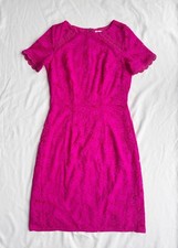 Oasis Floral Lace Cut Out Shift Dress Pink XS Knee Length Spring Wedding Party