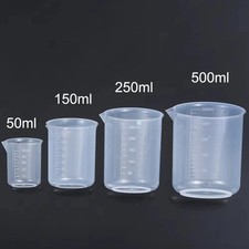 50-500ml 4 set Small Measuring Cup Transparent Jug Tool Kitchen Beaker Plastic