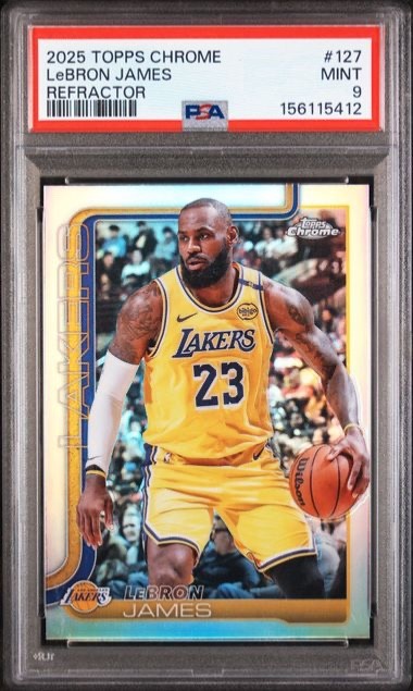 2025-26 Topps Chrome LEBRON JAMES #127 Refractor MINT PSA 9 LAKERS