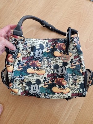 Michael Kors Disney Micky Maus Handtasche Canvas/Leder mehrfarbig RV silber