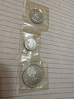 Set of 1965 50 cent, 25 cent and 10 cent 0.800 silver coins