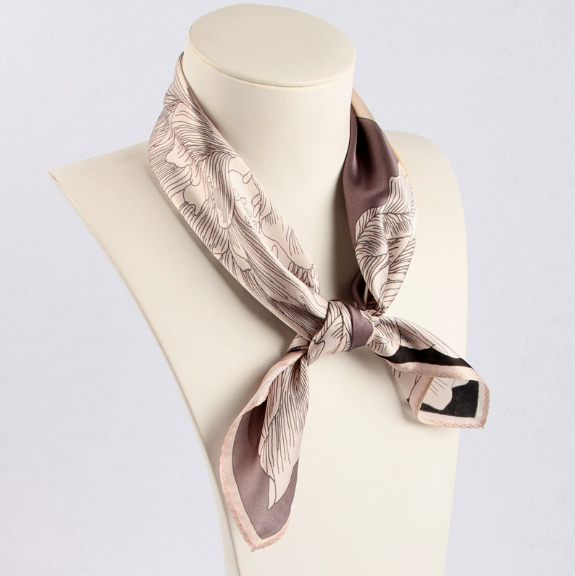 100% Mulberry Silk Square Shawl leaf Print 53X53cm Scarf Bandann wrap new