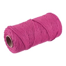 Cotton Rope Twisted Single Strand Cord, Rose Red 100M/109 Yard 4mm Dia