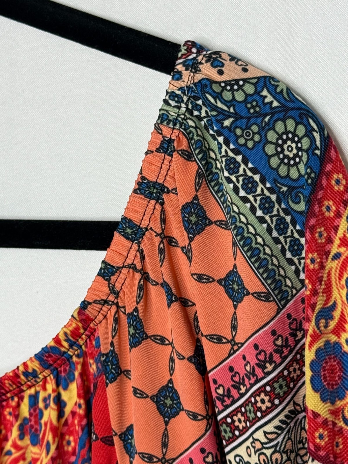 Olivia Matthews Boho Patchwork Dress Multicolor E… - image 10