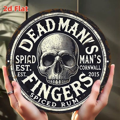 Dead for Man's Spiced Rum Vintage Tin Metal Signs Home Décor 8x8 