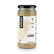 Krinos Tahini Spread with Velvety Texture 16oz Jar - Premium Sesame Paste