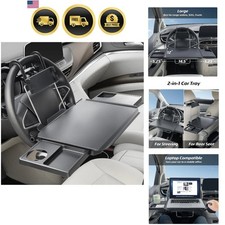Large Car Steering Wheel Tray Back Seat Headrest Tray with Phone Holder, Stee...