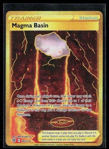 Magma Basin 185/172 Gold Secret Rare Brilliant Stars Pokemon NM