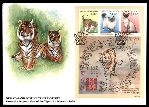 Mayfairstamps New Zealand FDC 1998 Year of the Tiger Chinese Lunar New Year Firs