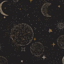 Peel and Stick Wallpaper Black Wall Paper Galaxy Size: 17.3" x 78.7"