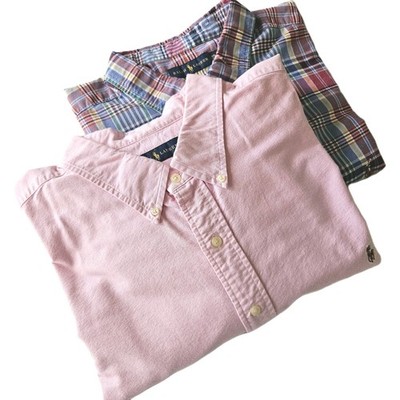Lot 2 Ralph Lauren Polo Men 3XB Flesh Pony Button Down Shirt Pastel Office Work