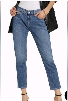 Rag & Bone Drew Low-Rise Slim Boyfriend Faded Blue Jeans Size 26
