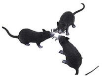 3 Pack Fake Rat, Realistic Mouse Model, Halloween Tricks Pranks Props Toy PVC