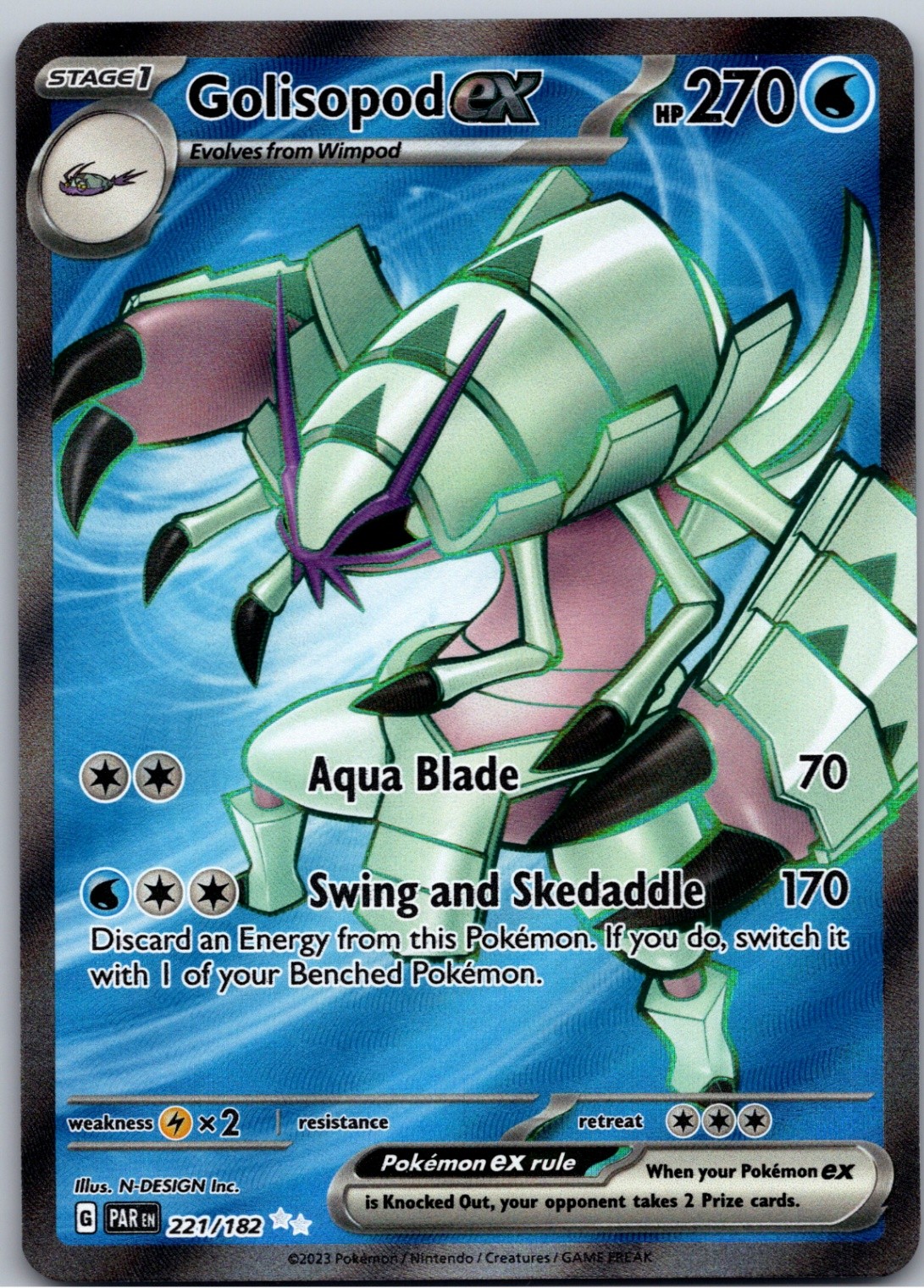 Golisopod ex Ultra Rare SV04: Paradox Rift 221/182 NM
