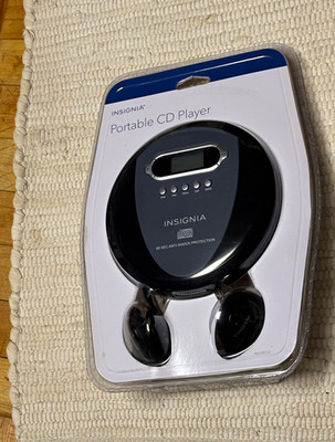 Insignia NS-P4112 Portable CD Player Anti-Shock, Wired, Headphone, Black/Silver