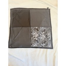 Unbranded Pocket Square Mens OS Black White Excellent Silk Paisley Striped Dot