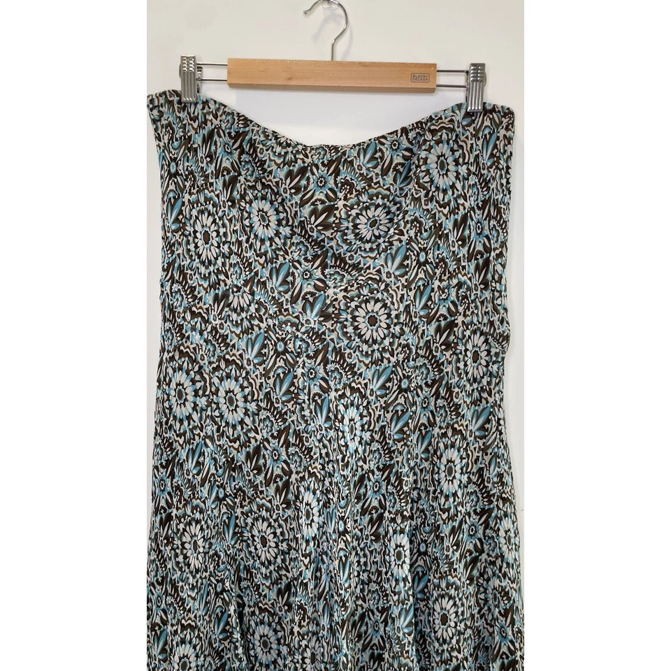 Bob Mackie 真丝裙可穿戴艺术女式 16 码弹性腰生菜下摆 Y2K — 第 2/4 张图片