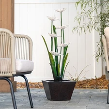 XBrand Sculptural Freestanding Metal Multi-Tiered Water Fountain 39" Tall