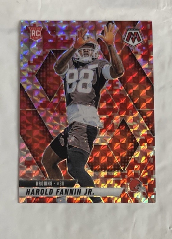 2025 Mosaic Harold Fannin Jr. Rookies RC Camo Red Prizm #384 Browns