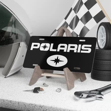 Polaris Racing Snowmobile Logo Vanity Plate - Off-Road RZR Car Tag USA