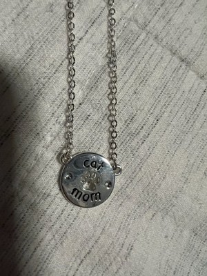 Cat Mom Paw Silver Necklace