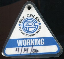 Vintage 2006 Pat Green Concert Backstage Pass Working Wichita KS