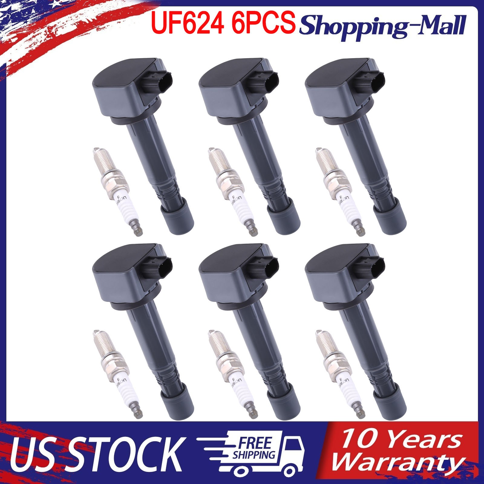 Ignition CoilNGK Platinum Spark Plug Fits 09-15 Honda Pilot Acura MDX RDX UF624