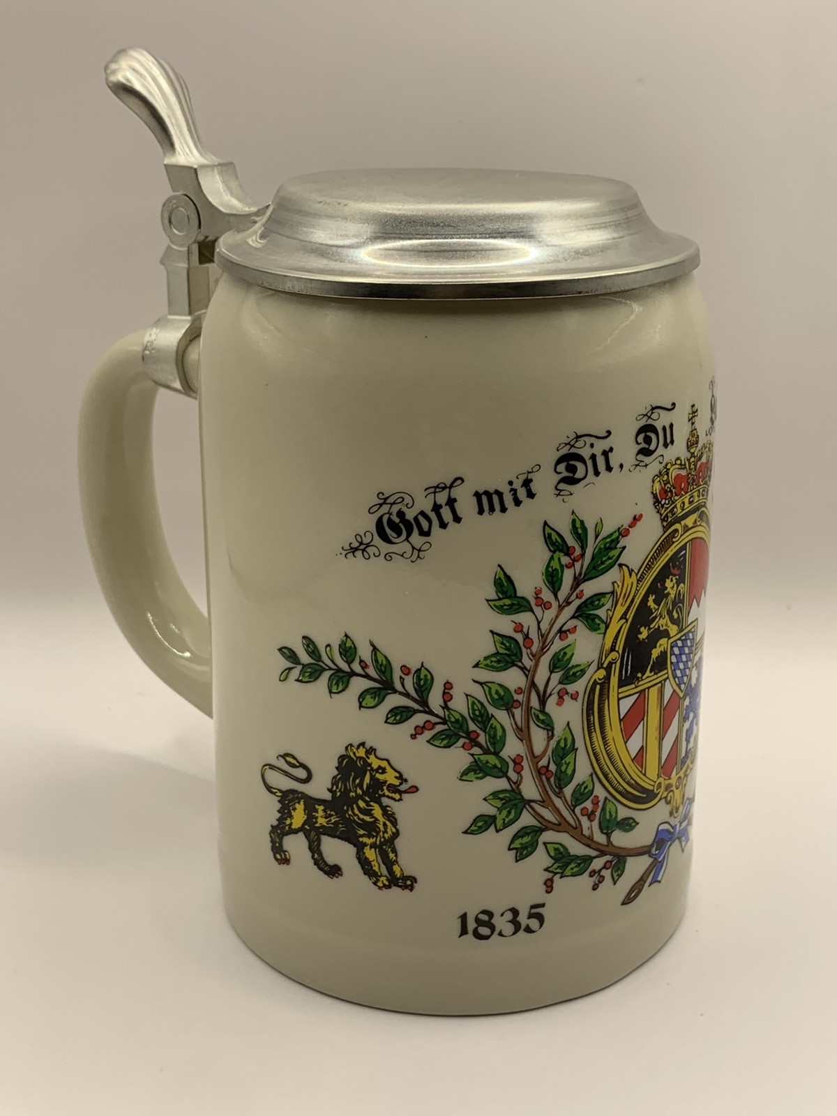 Vintage German Lidded Beer Stein GERZ Germany