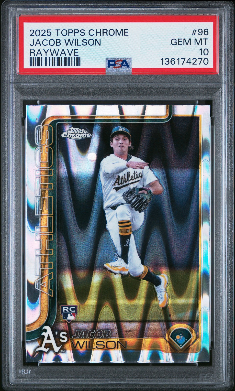 2025 TOPPS CHROME RAYWAVE #96 JACOB WILSON PSA 10