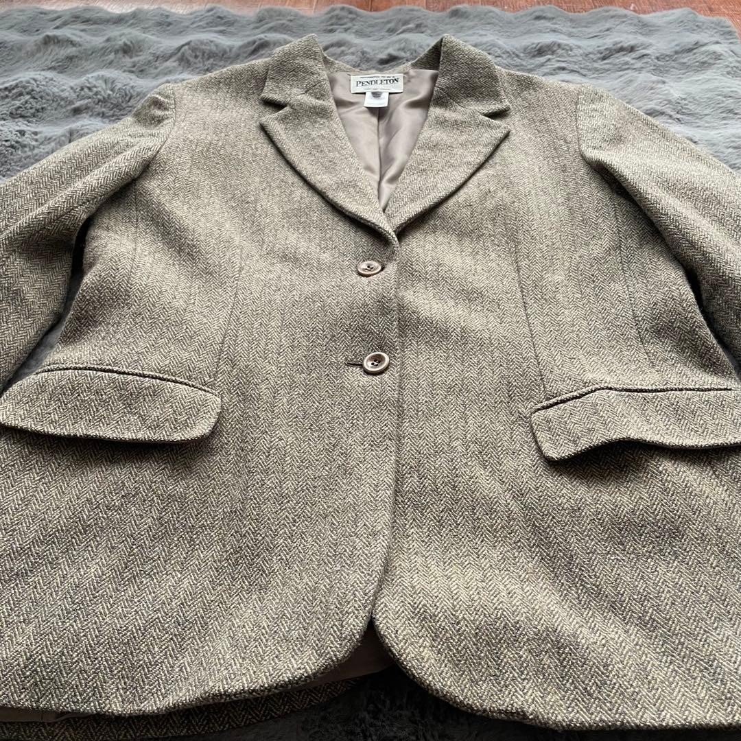 Pendleton Wool Herringbone Tweed Tailored Jacket … - image 5
