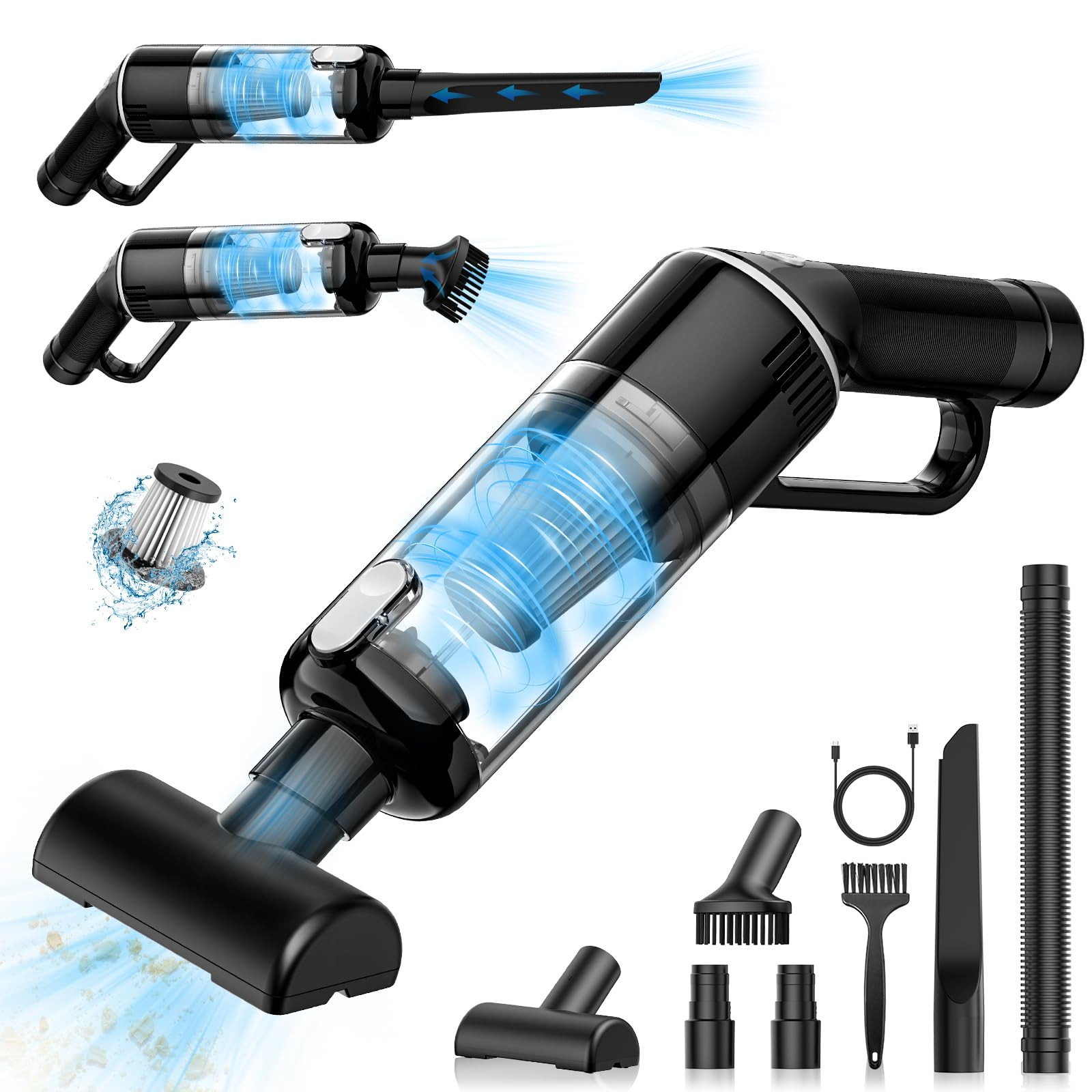 Cordless Handheld Vacuum with Large Dust Bin for Cars and Home-image