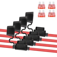 4PCS 10 Gauge Inline Fuse Holder 12V 40A Waterproof ATC Blade Fuse for Car Marin
