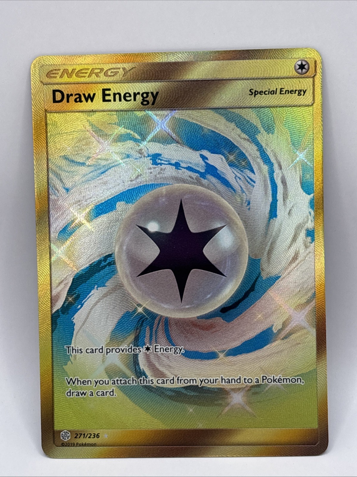 Draw Energy 271/236 Cosmic Eclipse NM Full Art Gold Secret Rare Pokemon Card