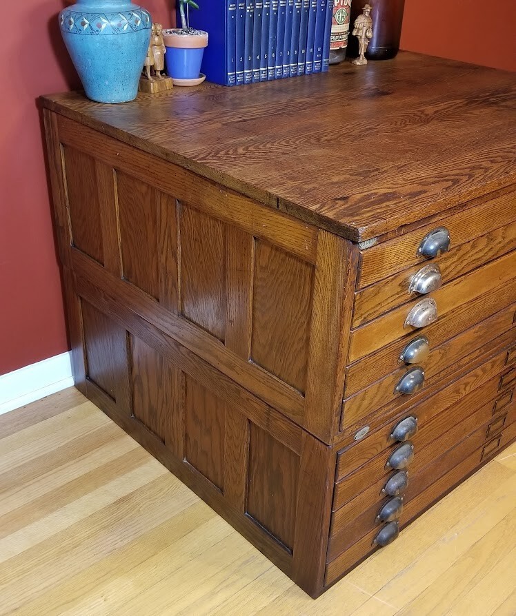 Antique Vintage Flat File Map Multi Drawer Hamilton Economy eBay