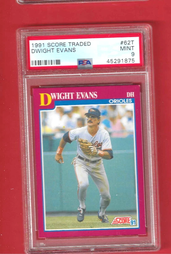 Baseball Gradé 1991 Score Traded Dwight Evans #62T PSA 9 - Photo 1/2