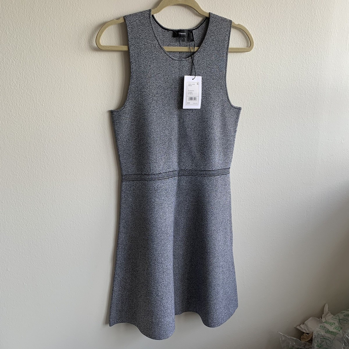 NWT $395 Theory Marl Black White Glossed Flare Dress | eBay NWT $395 Theory Marl Black White Glossed Flare Dress | eBay